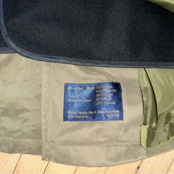 Chaps Ralph Lauren Vintage Trench Coat Olive Green Lined 38R - Picture 8 of 10